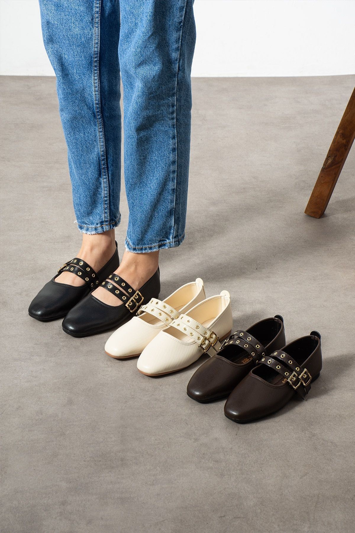 Rovigo Bej Cilt Gold Tokalı Çift Bant Babet