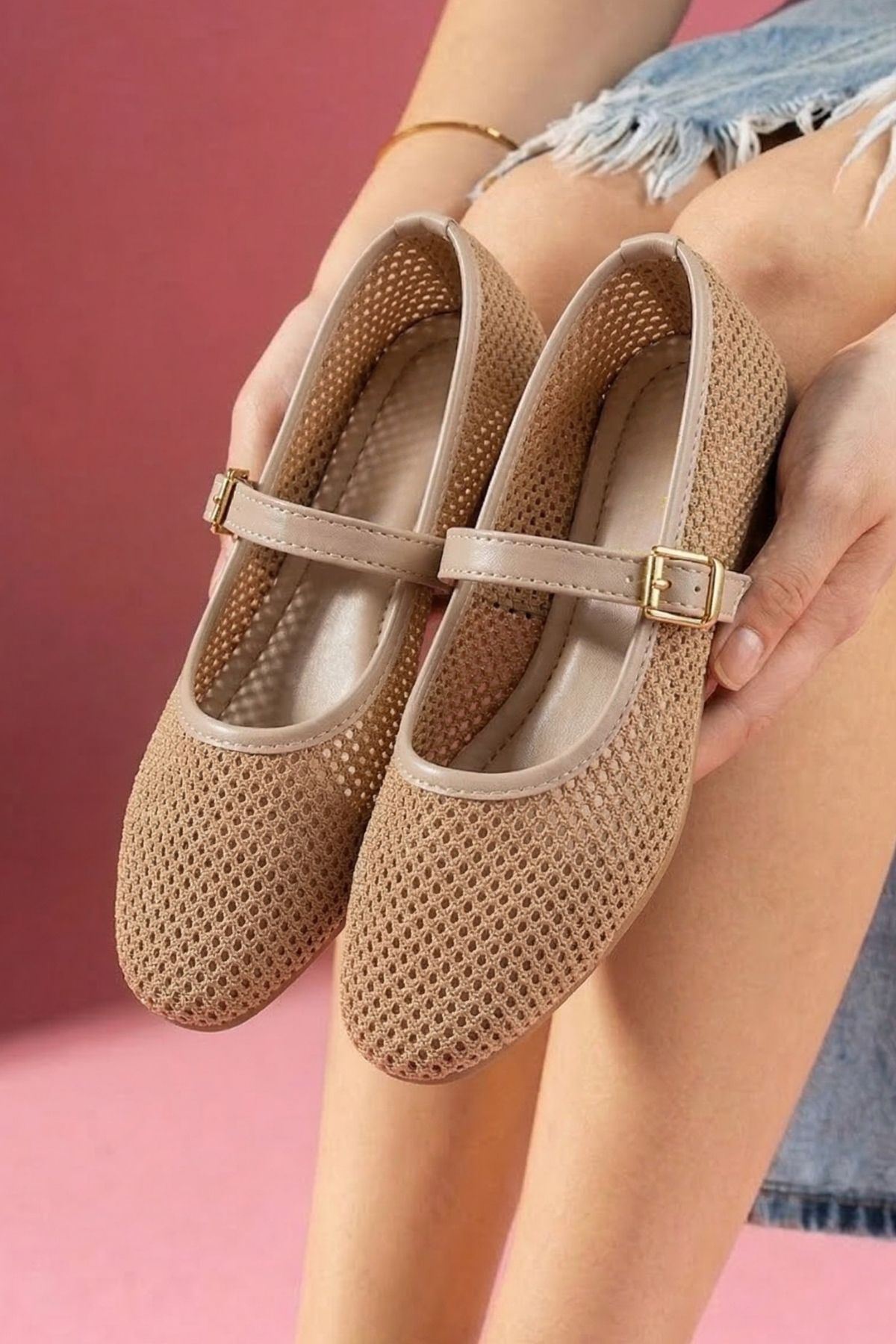 Avila Vizon Fileli Gold Tokalı Kemer Bantlı Babet