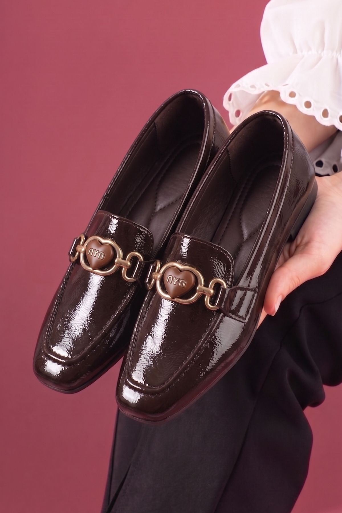 Lodi Kahverengi Kırışık Rugan Kadın Loafer Babet Günlük Ayakkabı