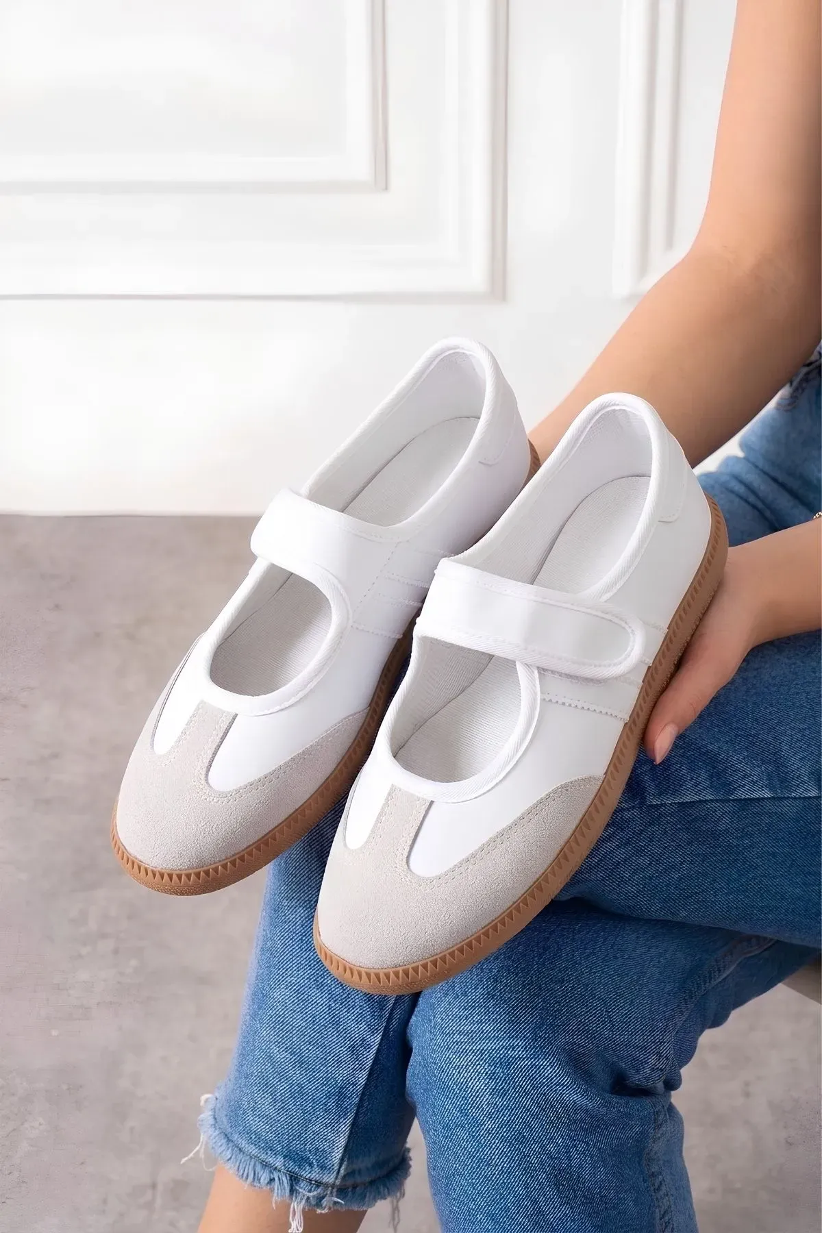 Vicenza Beyaz Şeritli Bantlı Spor Sneaker Ayakkabı
