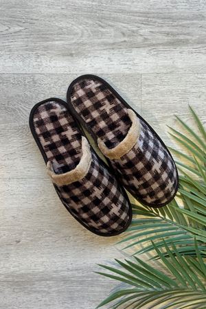 Florida Kahverengi Tetris Desenli Erkek Ev Terliği