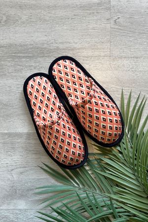 Alice Pembe Mini Geometrik Desenli Ev Terliği 