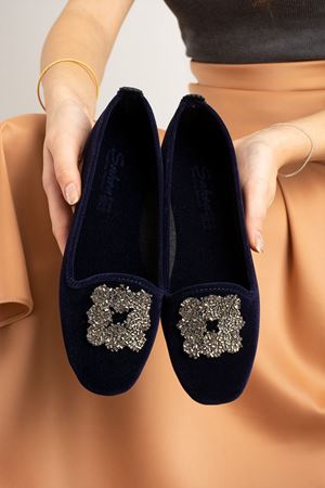 Raven Lacivert Kare Taş işleme Detaylı Elegant Ev Babeti