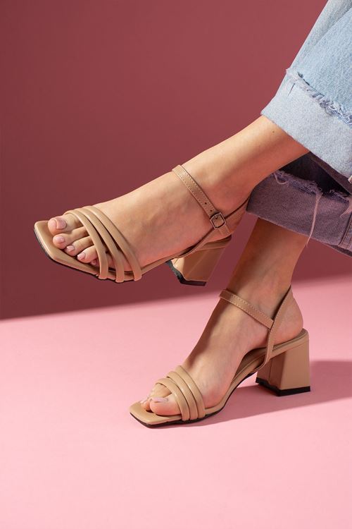 Sandra  Vizon  Bilekten Kemerli  Topuklu Sandalet  