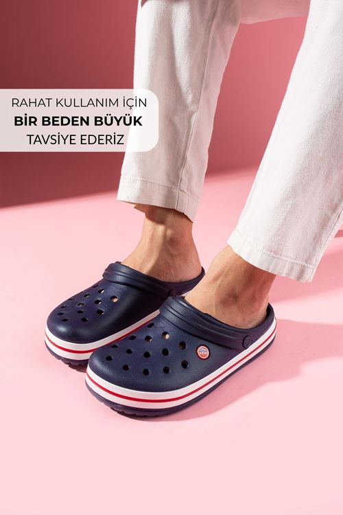 Stefan Lacivert Delikli Poliüretan Önü Kapalı Islak Zemin Erkek Terlik ve Sandalet