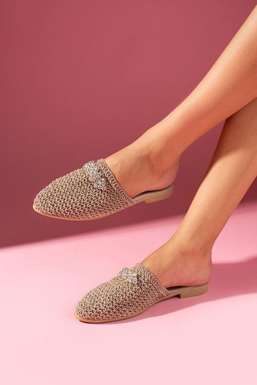 Liora Vizon Taş İşleme Detaylı Önü Kapalı Terlik