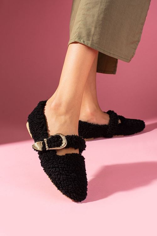 Olisse Siyah Havlu Dokulu Western Tokalı Kemerli Ev Babeti