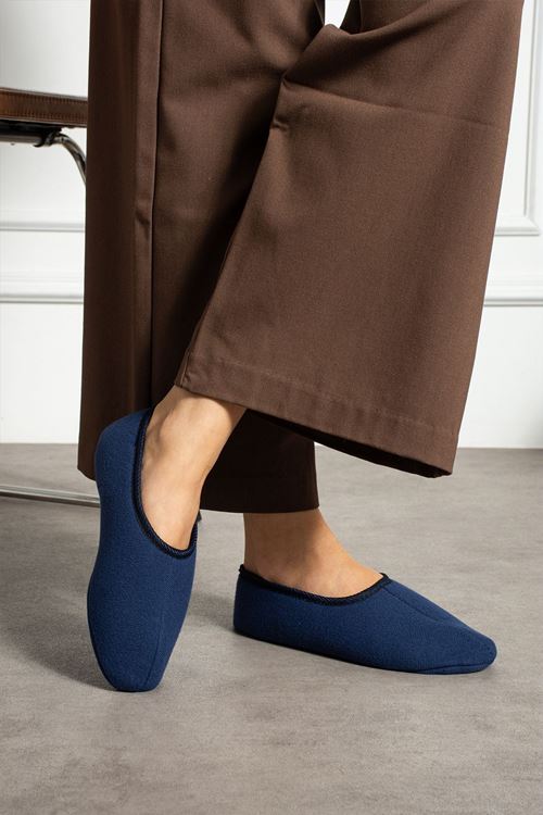 Bery Lacivert Esnek Kumaşlı Soft Patik Babet