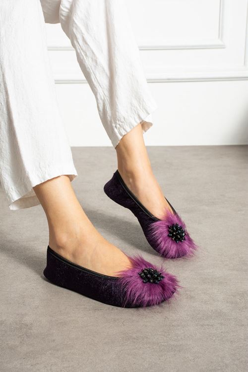 Piky Mor Pisi Pisi Patik Terlik Ev Babeti Kaymaz Ses Yapmaz Katlanır Taban