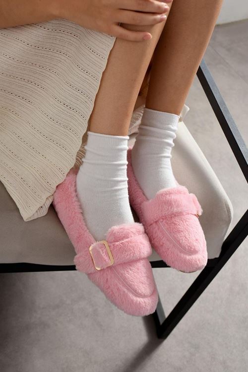 Alexis Pudra Tokalı Sraç Detaylı Bantlı Peluş Ev Babeti