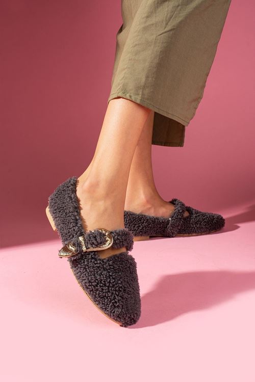 Olisse Antrasit Havlu Dokulu Western Tokalı Kemerli Ev Babeti