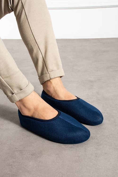 Bery Lacivert Erkek Esnek Kumaşlı Soft Patik Babet