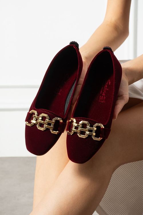 Ruva Bordo Gold Tokalı Kadife Dokulu Elegant Nişan Çeyiz Bohça Misafir Ev Babeti