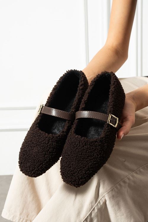 Luma Kahverengi Kemerli Gold Tokalı Havlu Dokulu Hafif Ev Babeti