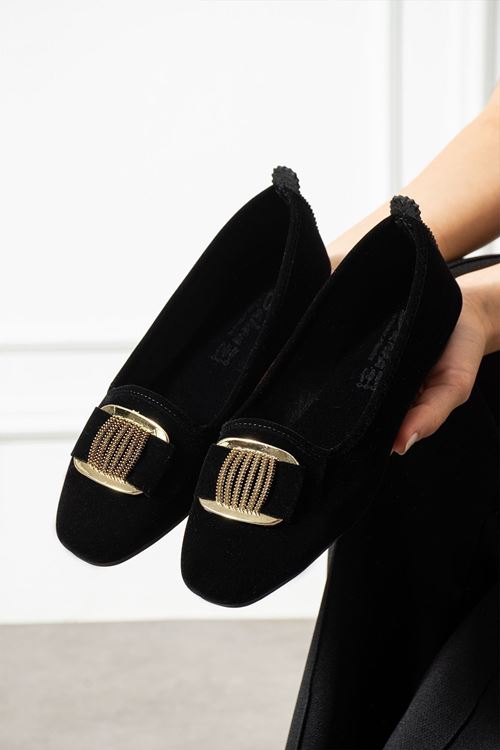 Milo Siyah Gold Tokalı Kadife Dokulu Elegant Nişan Çeyiz Bohça Misafir Ev Babeti