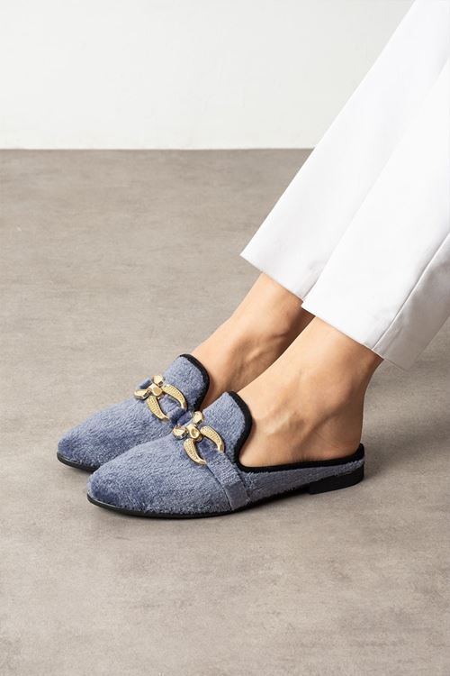 Mavie Gri Kısa Tüylü Elegant Nişan Çeyiz Bohça Misafir Ev Terliği