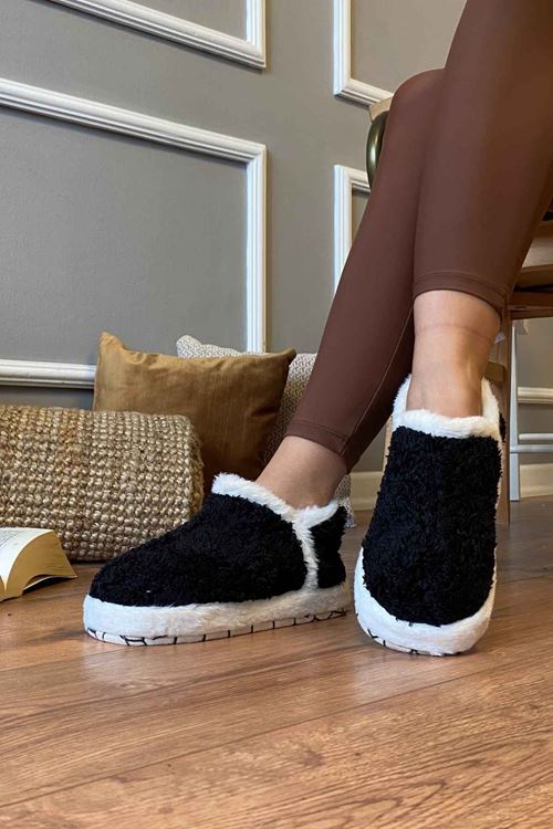 Charli Siyah Havlu Dokulu Sarmal Tabanlı  Ev Botu