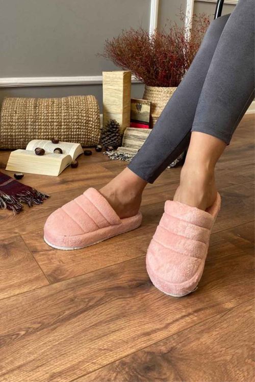 Bony Pudra Önü Kapalı Sarma Tabanlı Ev Terliği