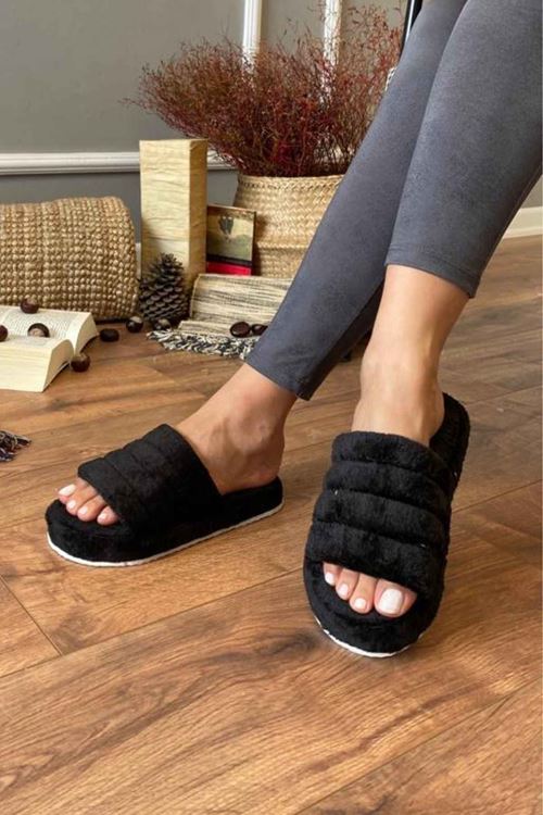 Casa Siyah  Önü Açık Ev Terliği