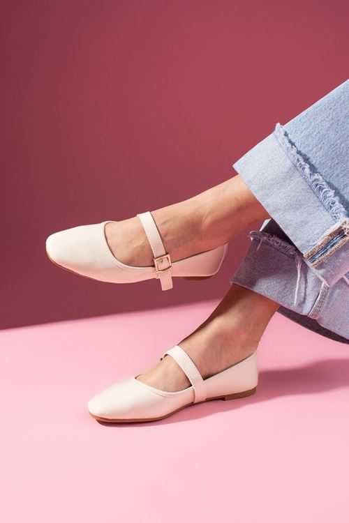 Valessa Bej Rugan Gold Tokalı Kemer Bantlı Babet