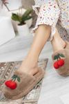 Cherry Vizon Kiraz Ponponlu Ev Terliği