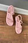 Kasey  Pembe   İnce Kemerli Sandalet 