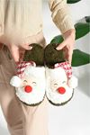 Merry  Haki Şapkalı Hoel Baba Önü Kapalı Ev Terliği