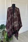 Shawl Desenli Kışlık Panço Şal  