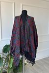 Shawl Desenli Kışlık Panço Şal