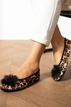 Caty Leopar Pisi Pisi Patik Terlik Ev Babeti Kaymaz Ses Yapmaz Katlanır Taban