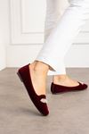 Luster Bordo Salkım Taş Detaylı Elegant Ev Babeti  