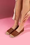 Espino Taba Naturel Cilt Hasır Sarma Thermo Tabanlı Espadril Babet