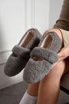 Yumina Antrasit Bantlı Peluş Ev Babeti