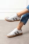 Fortuna Beyaz Gri Şeritli Bağcıklı Spor Sneaker Ayakkabı